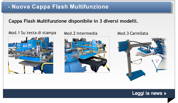 Cappa Flash Multifunzione disponibile in 3 diversi modelli.
